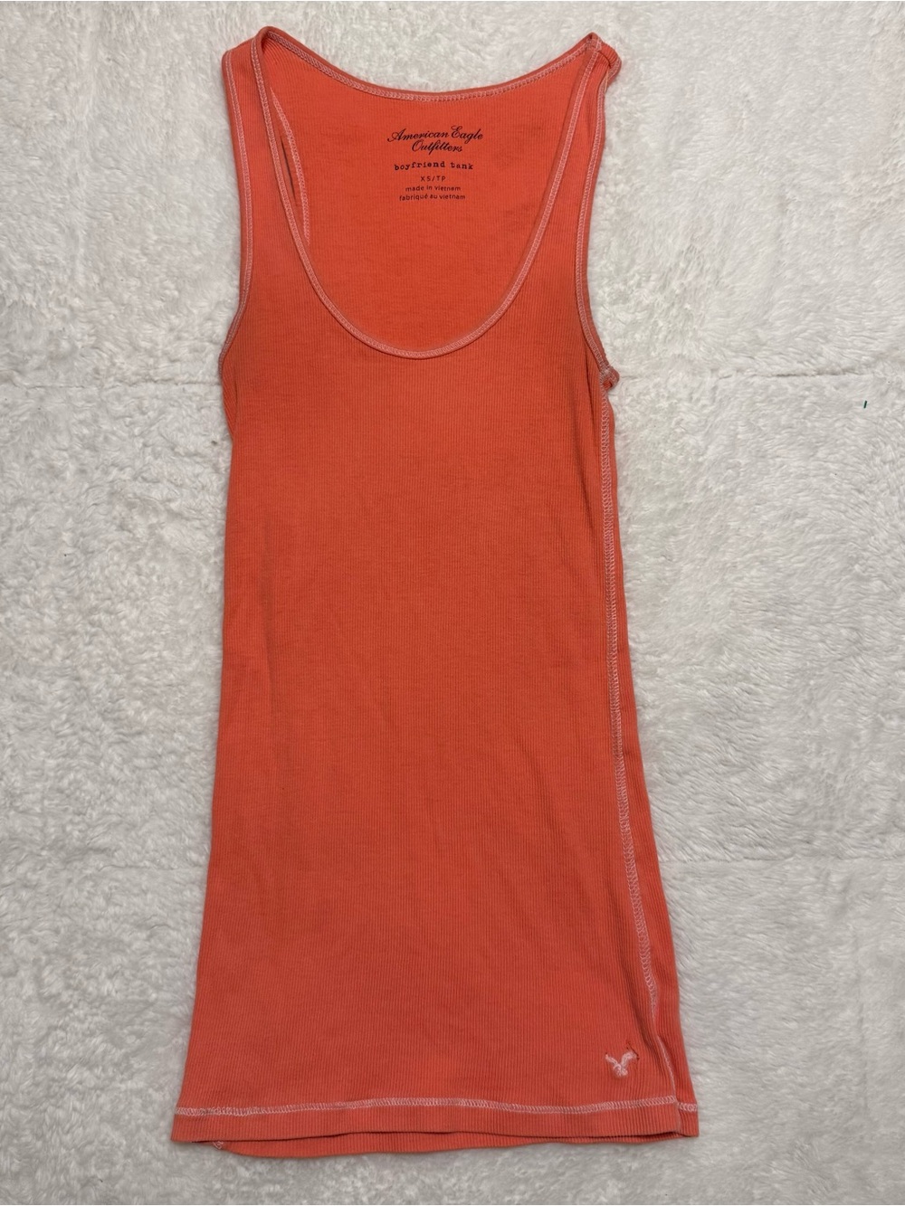American Eagle Outfitters Coral Ribbed Scoop Tank